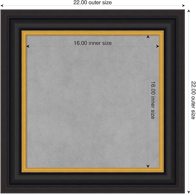 Amanti Art Black Framed Magnetic Board 22x22 Small Vision Board - Image 2