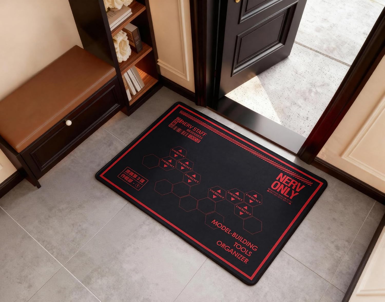 Floor Mat for Office Chair - Office Chair Mat - Chair Mat for Hardwood Floor - Neon Genesis Evangelion NERV General Affairs Department, Anti-Slip, Easy Clean & Machine Washable (35"×47")
