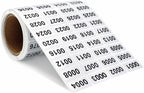 Continuous Digital Sticker Label 0001-2000, Waterproof and Durable Serial Number Label Sticker, Number Stickers for Item Classification, Inventory Management, Document Numbering (Silver)