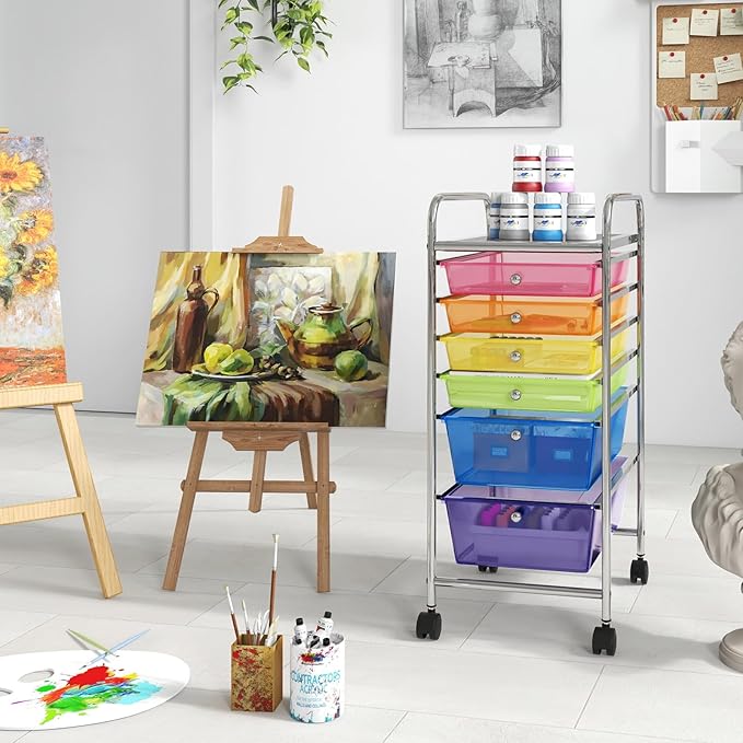 RELAX4LIFE 6-Drawer Rolling Storage Cart - Image 2