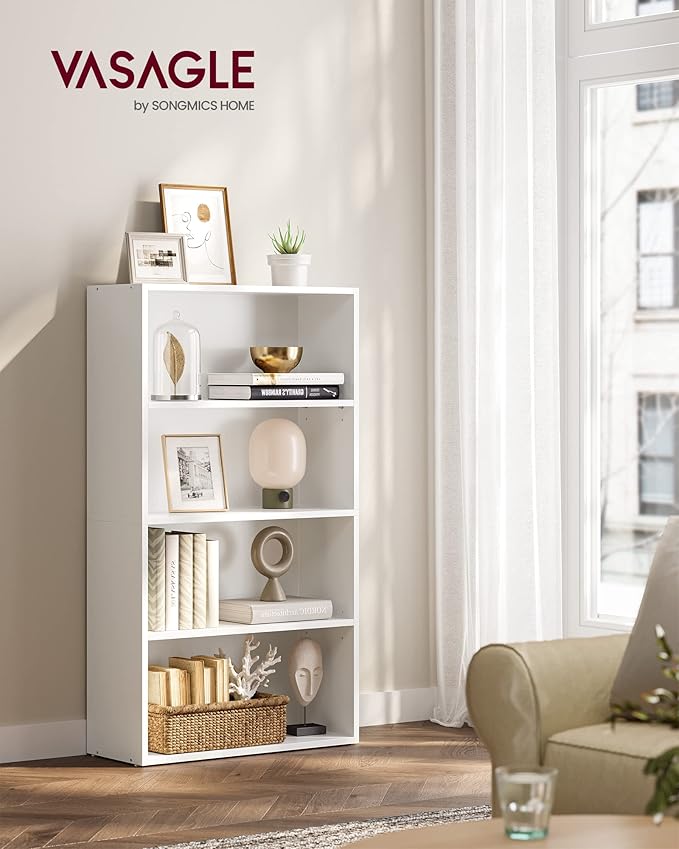 VASAGLE Set of 2 Bookshelves, 23.6 Inches Wide, 4-Tier Open Bookcases - Image 2
