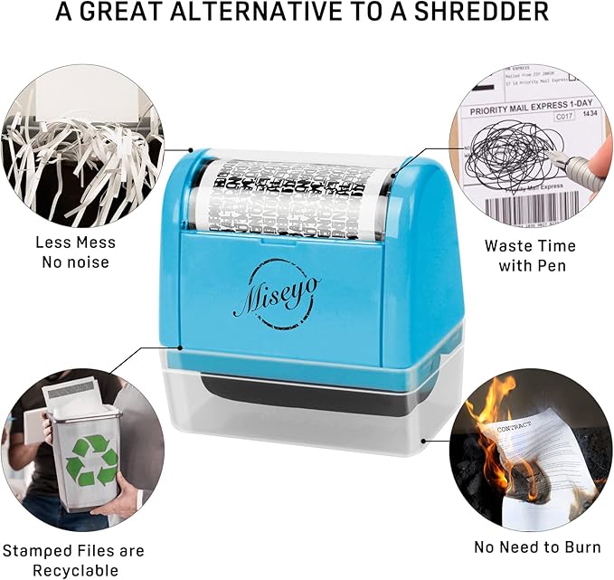 Miseyo Wide Identity Theft Protection Roller Stamp Set - Image 5