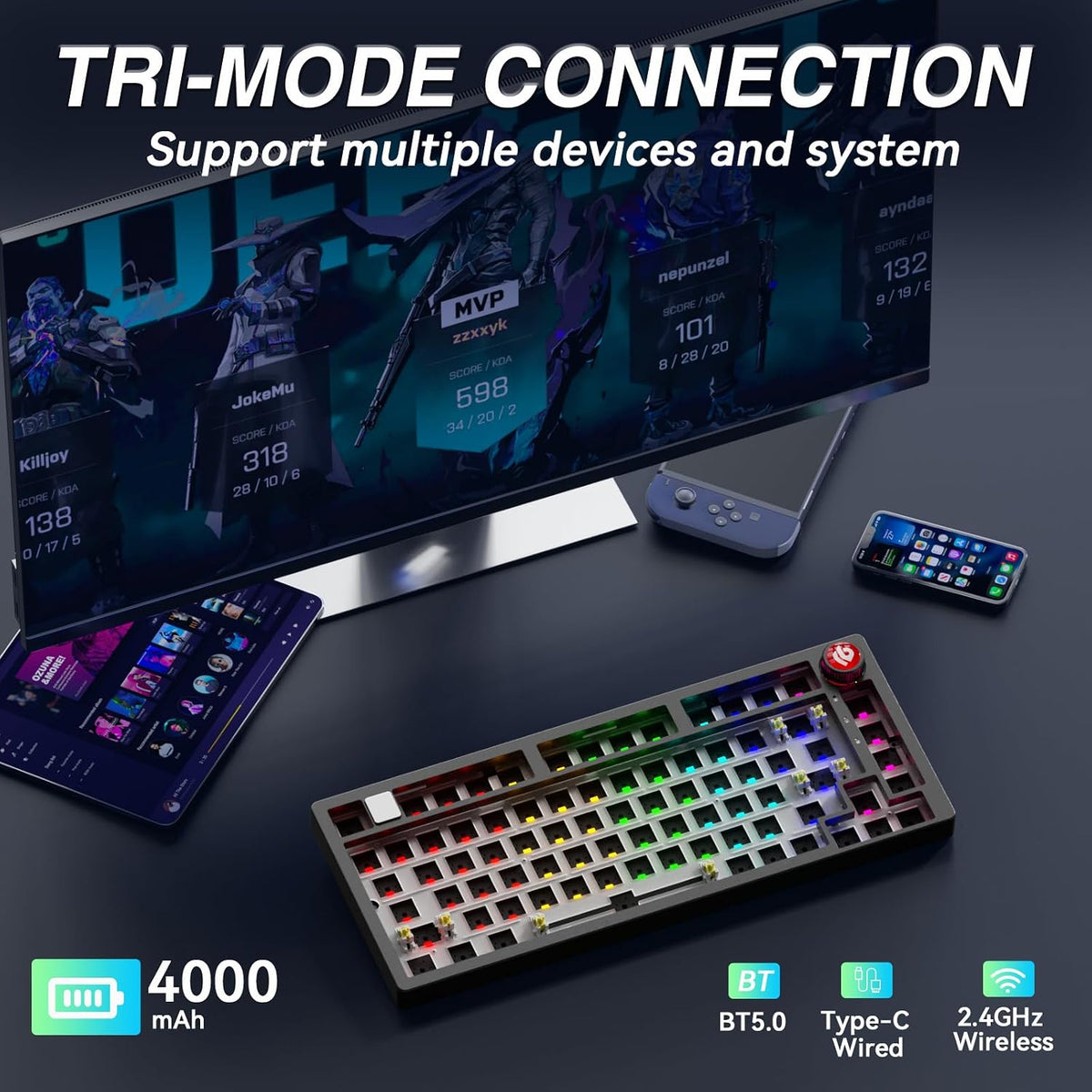 LEOBOG Hi75C Pro Wireless Mechanical Keyboard Kit – Aluminum Alloy 75%