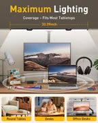 guardking adjustable led desk lamp for home office showing dimensions