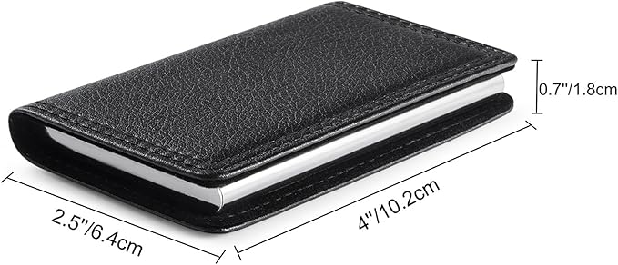 Wisdompro Business Card Holder, 2-Sided PU Leather Folio Name Card Holder - Image 7