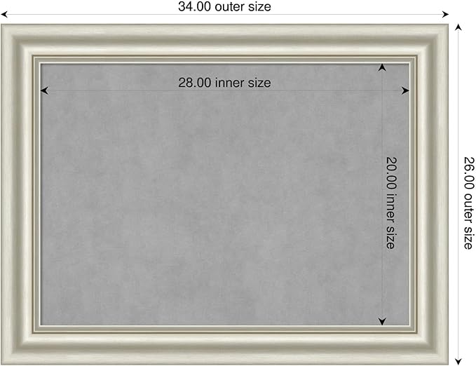 Amanti Art Silver Framed Magnetic Board 26x34 Medium Vision Board - Image 2