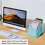 OUTIOE 5-Section Desk File Organizer, Metal Mesh Folder Organizer - Image 5