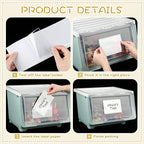 Jeyiour 100 Pcs Label Holders Adhesive Nameplate Pockets Storage Bin Labels - Image 6