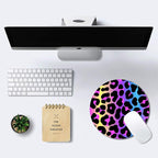 IMAYONDIA Cheetah Animal Print Gaming Mouse Pad, Colorful Leopard Round Mouse - Image 6