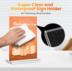 Acrylic Sign Holder 8.5x11, 10 Pack Clear Table Plastic Vertical Clear Double - Image 4