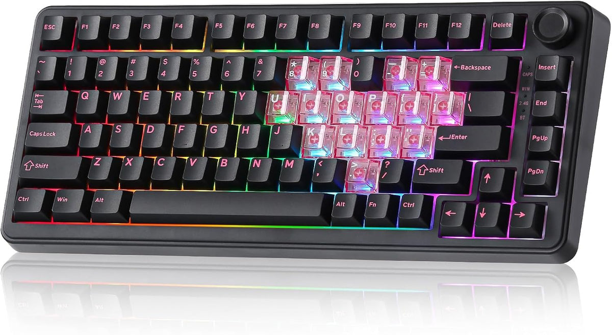 YUNZII B75 PRO 75% Wireless Mechanical Keyboard (Black Heart, MilkV2)