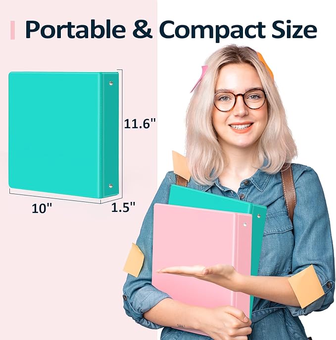 BinderX Extra Durable 3 Ring Binder, Round Rings 1 Inch Binder, Fits 175 Sheets - Image 6