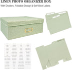 Sprsthai Linen Photo Storage Box – Holds 1700 Photos, 24 Adjustable Dividers & - Image 6