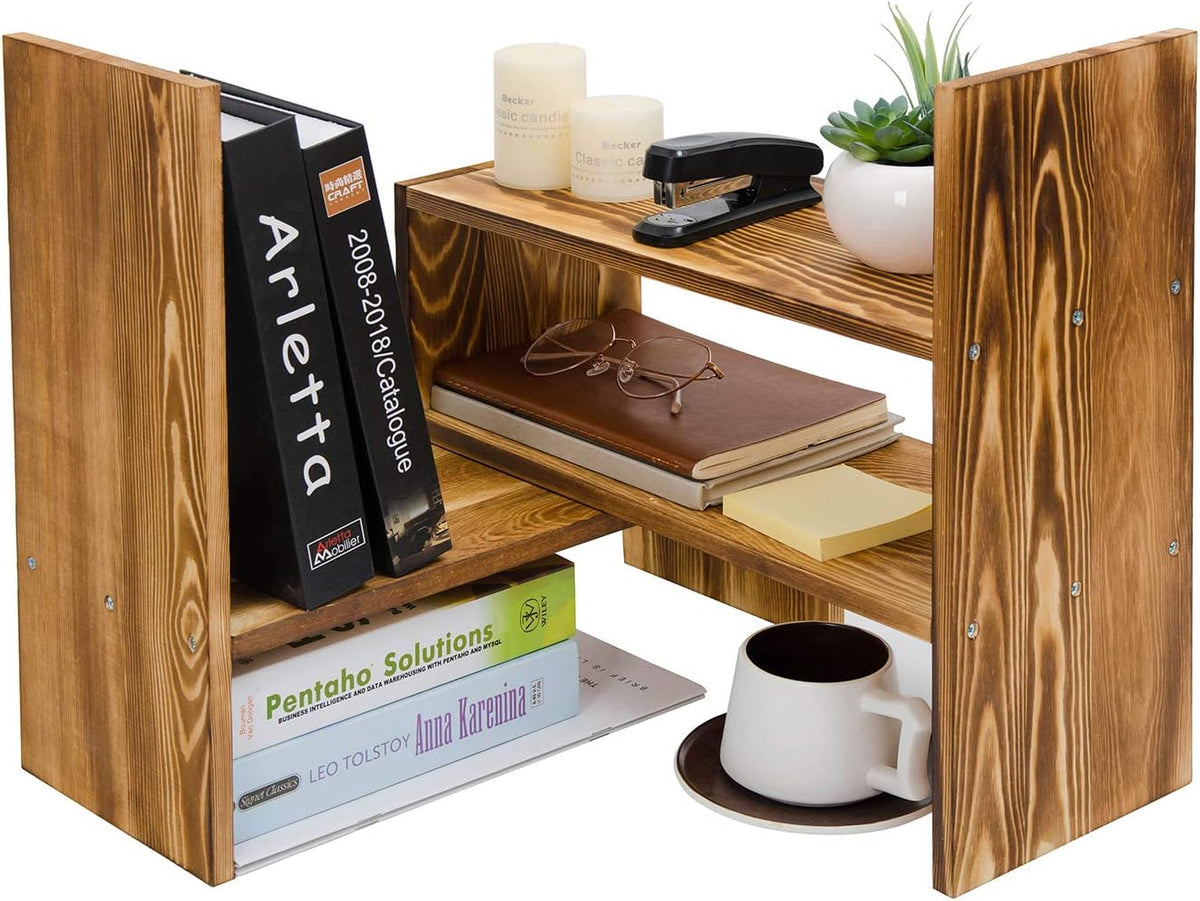 Adjustable Extendable Natural Wood Desktop Organizer Caddy Desk Organizer Cou...