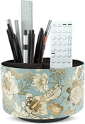 Hennaja Round Leather Art Supply Organizer, Remote Control Holder, 360 Degree by Hennaja
