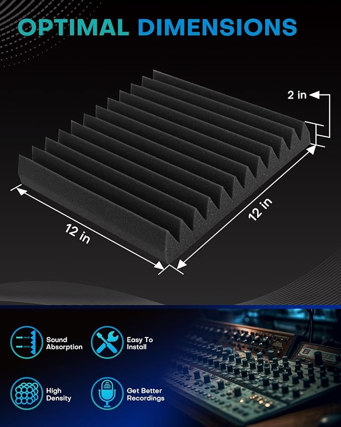 Knightsacoustic 24 Pack Sound Proof Foam Panels - Image 2