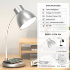 led desk lamp for home office with wireless on a desk or shelf
