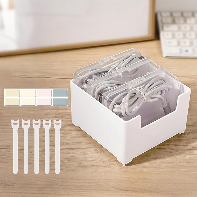 SENHORAS 3 Boxs Cable Organizer Storage Box by SENHORAS