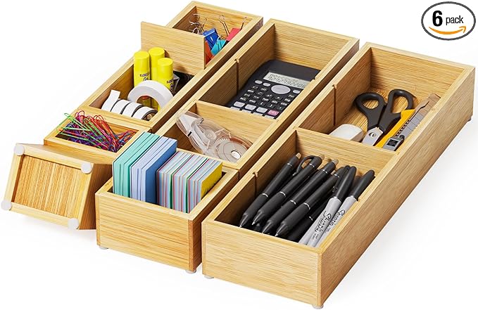 VA1KENE 6PCS Desk Drawer Organizer Tray by VA1KENE