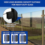 Glass Clamp－4PCS Adjustable Glass Shelf Bracket, 1/3 "-1/2 " 304 Stainless - Image 3