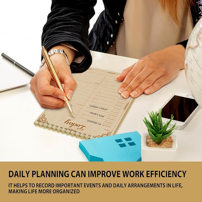Tlenpo Daily To Do List Notebook 60 Sheets Vintage kraft paper, 5.1 x 7 In - Image 7