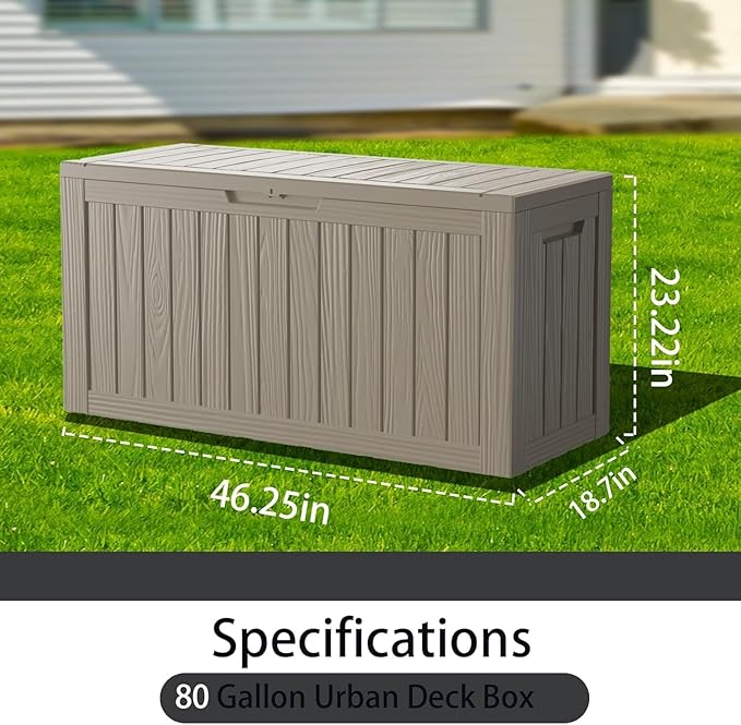 Yardgrace 80 Gallon Waterproof Deck Storage - Image 3