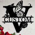 Personalized Custom Letter Name metal Signs, Custom Black Letter Monogram Wall by Casebrick
