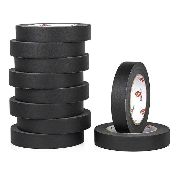 BOMEI PACK Black Painters Tape 1 Inch Bulk - Image 9