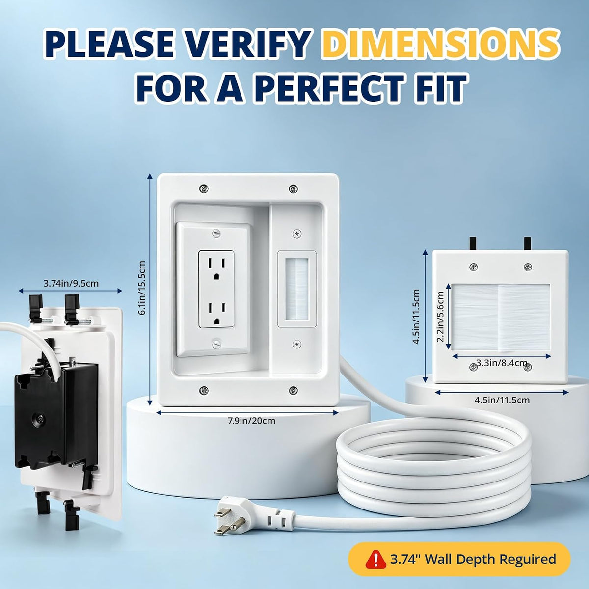 in Wall Cable Management Kit, TV Cable Hider Wall Kit, Hide Messy Wires, Rece...