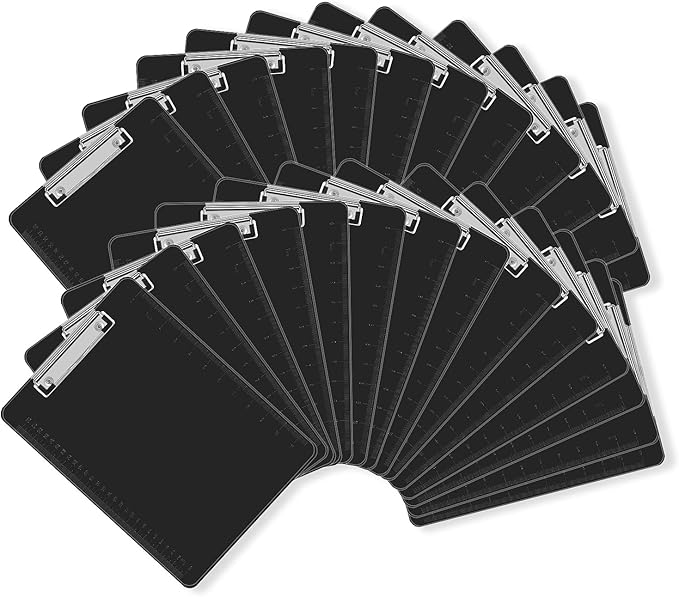 Black Clipboards, PANDRI 26 Pack Plastic Black Clipboards by PANDRI