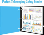 INFUN Telescoping 3 Ring Binder, Portable Plastic 0.75 inch 3 Ring Binder - Image 4