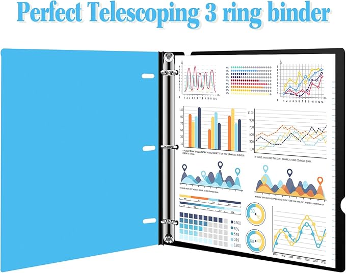 INFUN Telescoping 3 Ring Binder, Portable Plastic 0.75 inch 3 Ring Binder - Image 4