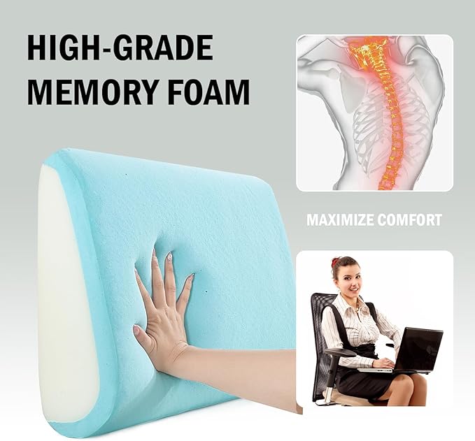 HOMBYS Lumbar Support Pillow for Recliner Chair, Memory Foam Back Support - Image 3