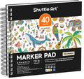 Shuttle Art Marker Pad, 8.9”x8.3” Portable Sketchbook, 40 Sheets Marker Drawing by ShuttleArt