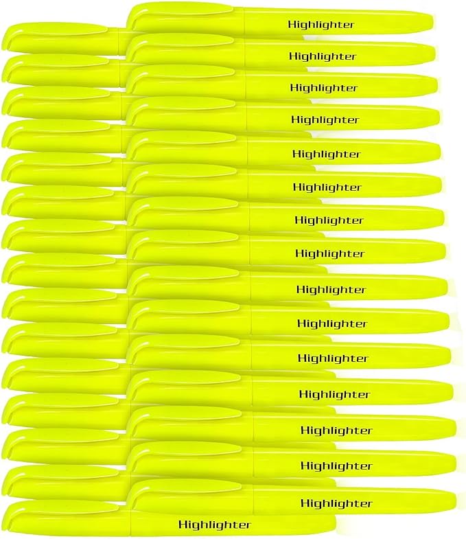 MGKO 30 Pack Bright Yellow Highlighters by MGKO