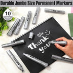 Fuutreo 10 Pack Jumbo Permanent Markers Bulk Large Chisel Tip Permanent Markers - Image 7