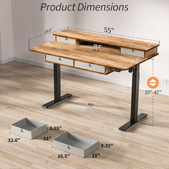 Kingant 55 x 30 Inch Electric Standing Desk - Image 3
