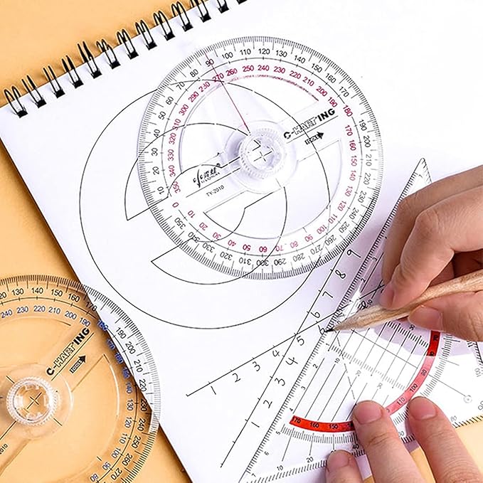 360° Protractor Pack of 30 Protactors Plastic Protractor Math Protractors Clear - Image 5