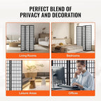 VEVOR Room Divider, 3 Panel Japanese Room Divider, Wood Folding Privacy Screen - Image 6