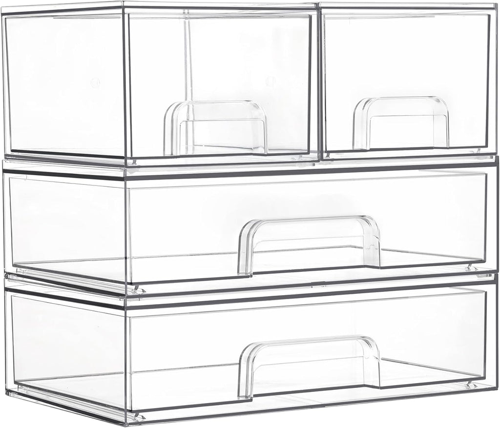Vtopmart Stackable Storage Drawers Set of 4, Laundry Room Organization