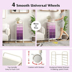 Giantex 10-Drawer Storage Cart w/Universal Wheel, Rolling Cart w/Handle - Image 8