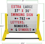 Swinging Changeable Message Sidewalk Sign 36″ x 37″ – Outdoor Advertising Sign - Image 6