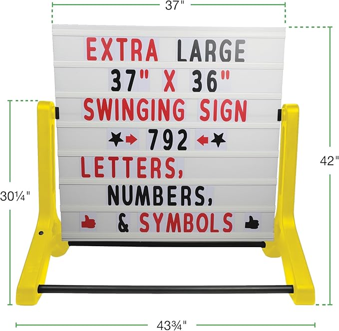 Swinging Changeable Message Sidewalk Sign 36″ x 37″ – Outdoor Advertising Sign - Image 6