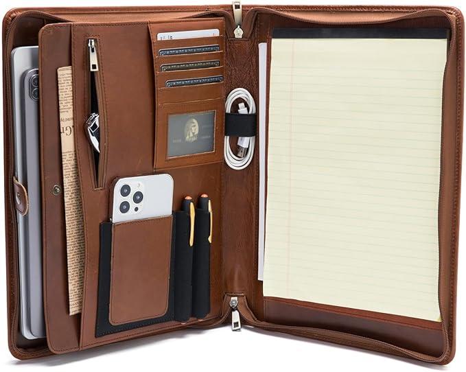 Geslun Personalized Genuine Leather Portfolio, Legal Size 8.5 x 14 Pad Holder - Image 5