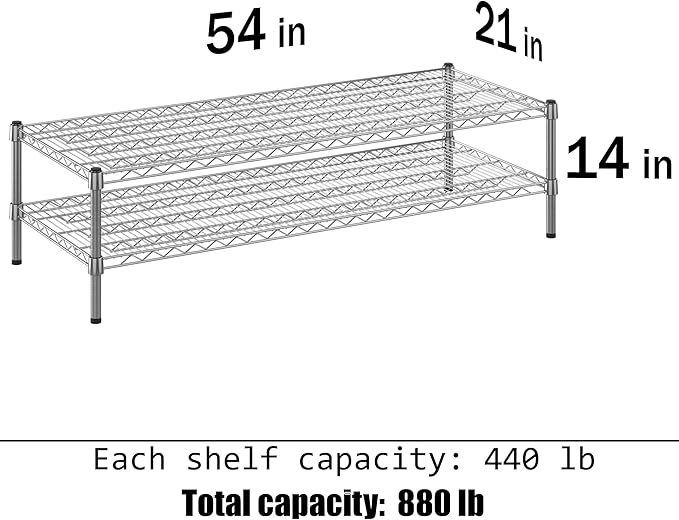 Regal Altair 21" Deep x 54" Wide x 14" Height Wire Shelving Kit | 2-Tier | NSF - Image 3