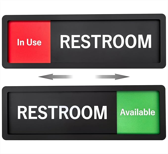 Restroom Sign – In Use/Available Slide Switch Sign ，Premium Durable Acrylic by Unknown