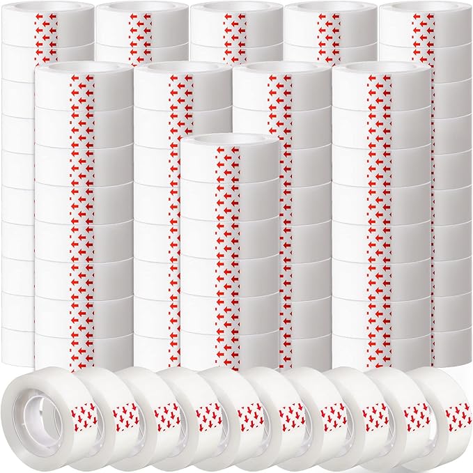 Yahenda Invisible Tapes, 96 Rolls 0.75x1000 Inches Clear Matte Finish Tape by Yahenda