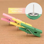 50 PCS Wooden Clips Colorful Push Pins Tacks - Image 5