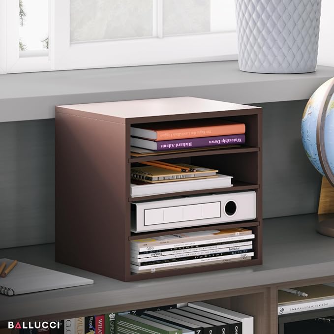 Ballucci 4-Tier Paper Organizer, Desk File Organizer, Stackable Letter Tray - Image 6