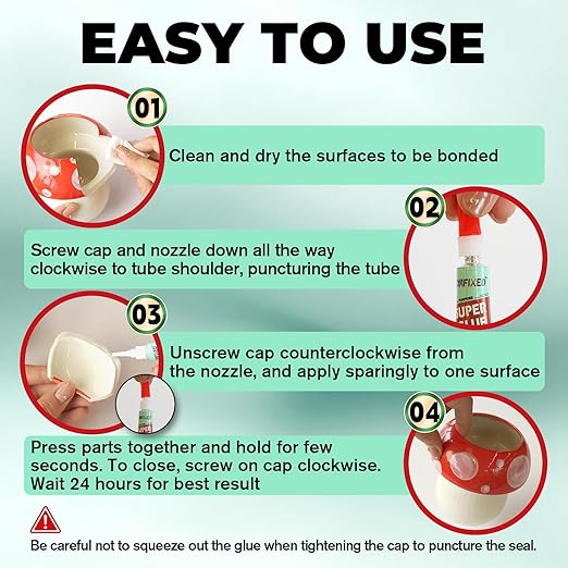Super Glue Gel & Liquid, Single Use Strong Cyanoacrylate Adhesive - Image 6